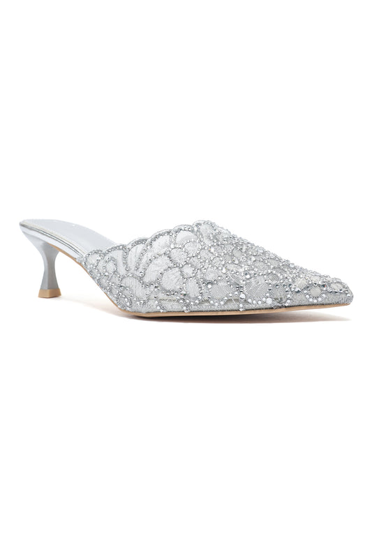 REGAL THREADWORK HEEL-SILVER