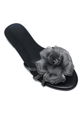 ROSÉ BLOOM COUTURE SLIDE-BLACK