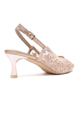 MOSAIC POINTED HEEL-CHAMPAGNE