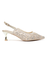 MOSAIC POINTED HEEL-GOLD