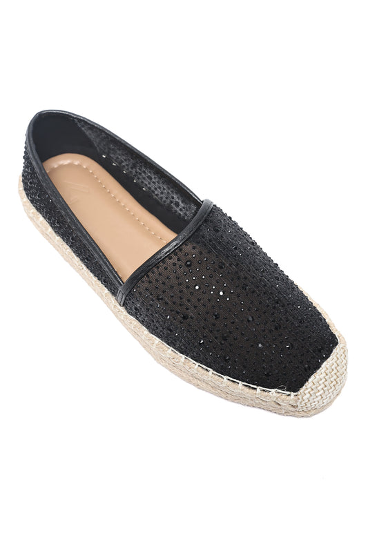 CRYSTAL MESH FLAT-BLACK