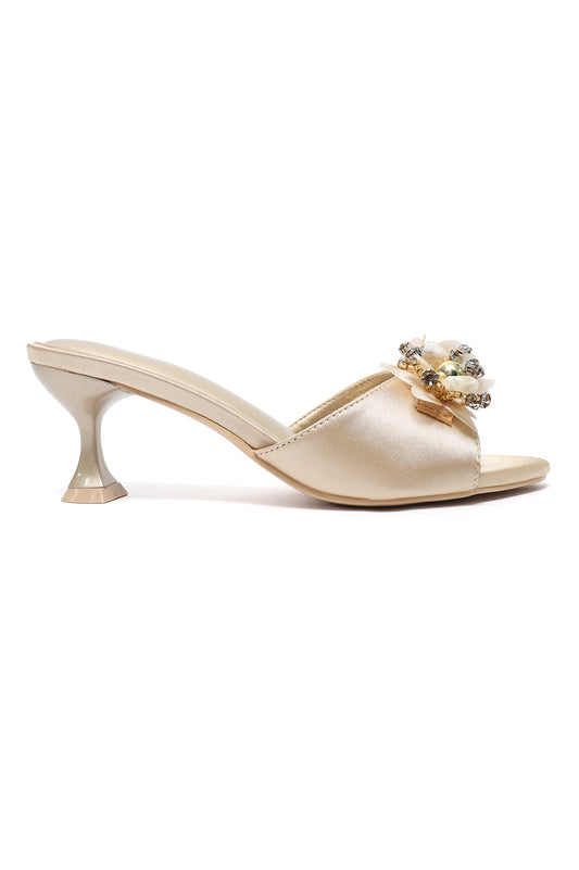 MAJESTIC PETAL HEEL-GOLD