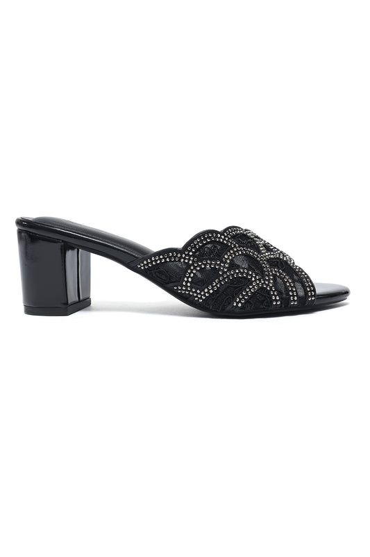 GLAMOUR WAVE HEEL-BLACK