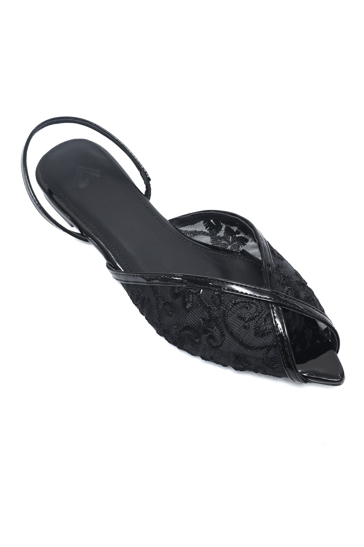 SHEER EMBELLISHED SLINGBACK-BLACK