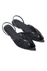 SHEER EMBELLISHED SLINGBACK-BLACK