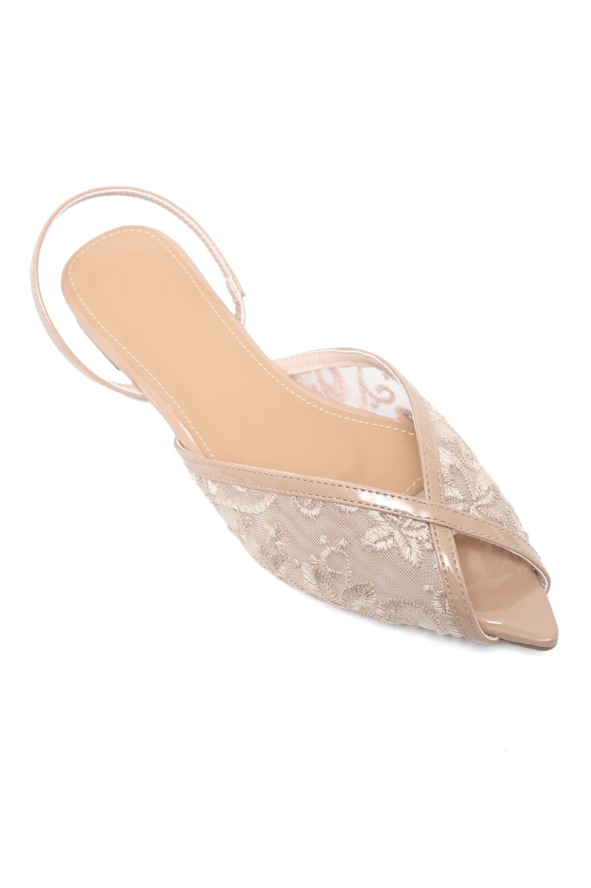 SHEER EMBELLISHED SLINGBACK-NUDE