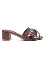 KNOT MID HEEL-COFFEE
