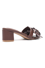 KNOT MID HEEL-COFFEE