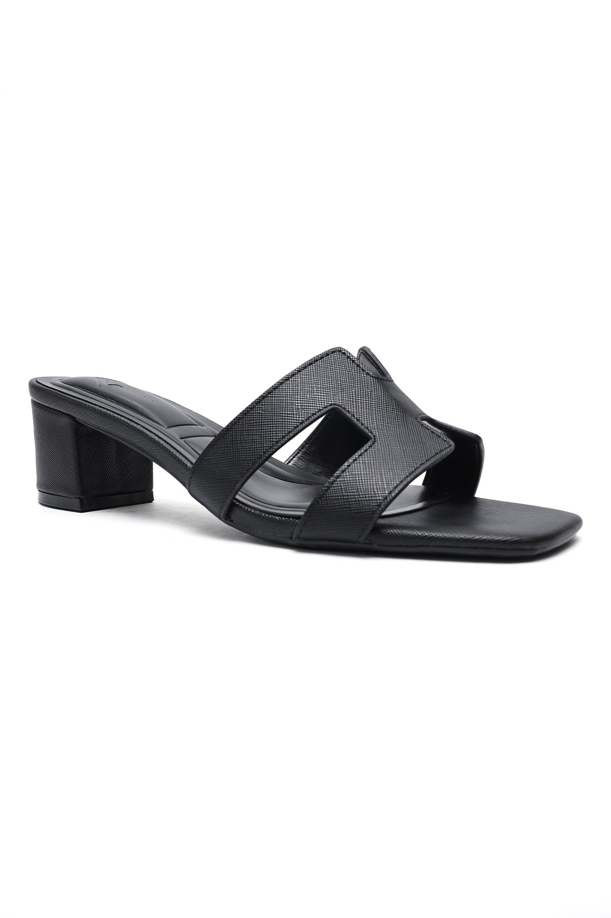 KNOT MID HEEL-BLACK