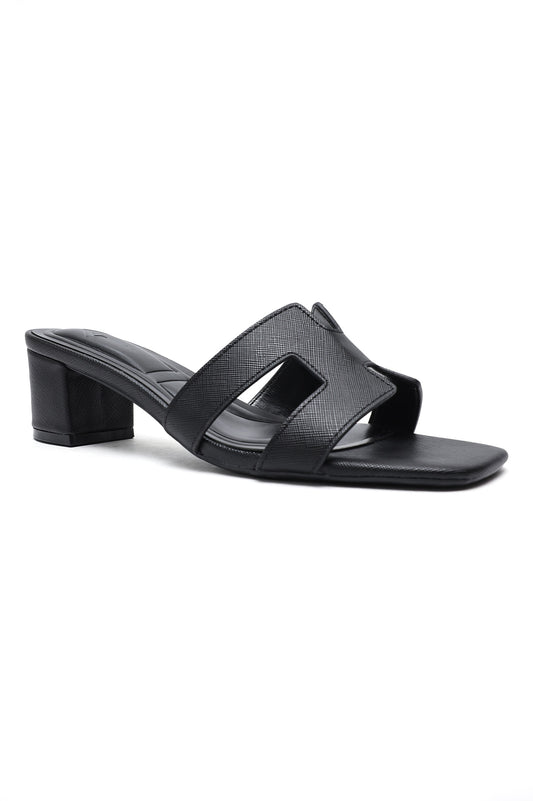 KNOT MID HEEL-BLACK