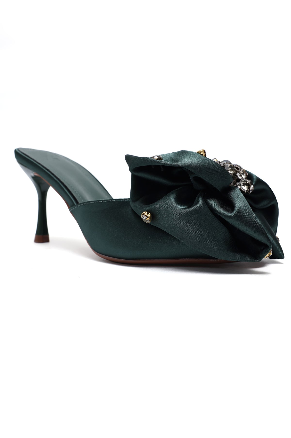 GLIMMER FLOWER HEELS-GREEN