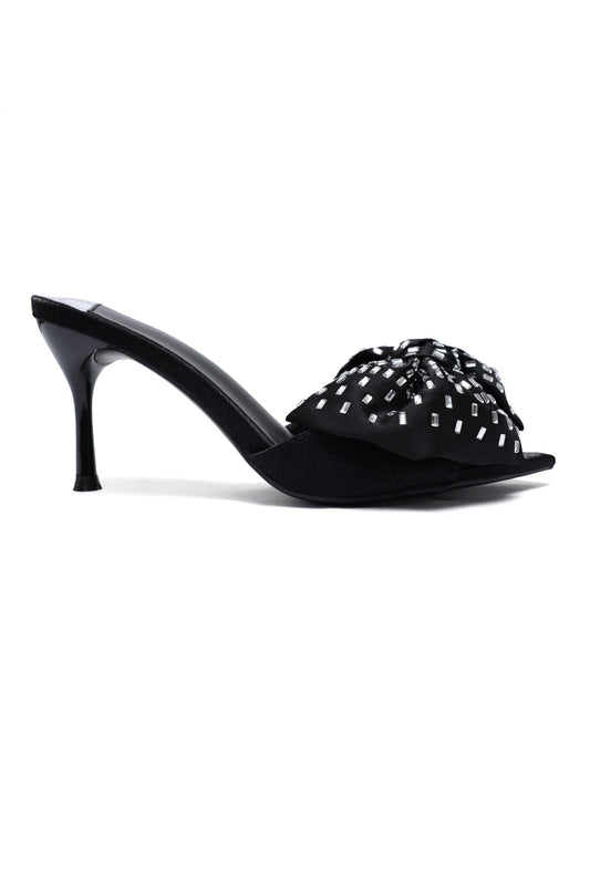 GLIMMER KNOT HEEL-BLACK