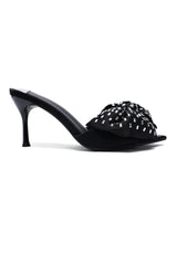 GLIMMER KNOT HEEL-BLACK