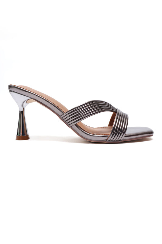 OPAL SHINE STRAP HEEL-PEWTER