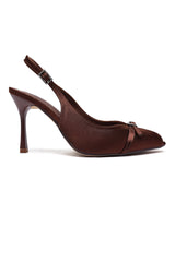 SHINE SLINGBACK HEELS-BRONZE