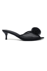 LUNA PETAL KITTEN HEEL-BLACK