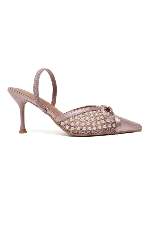 PEARL SOCIETY SLINGBACK HEEL-NUDE