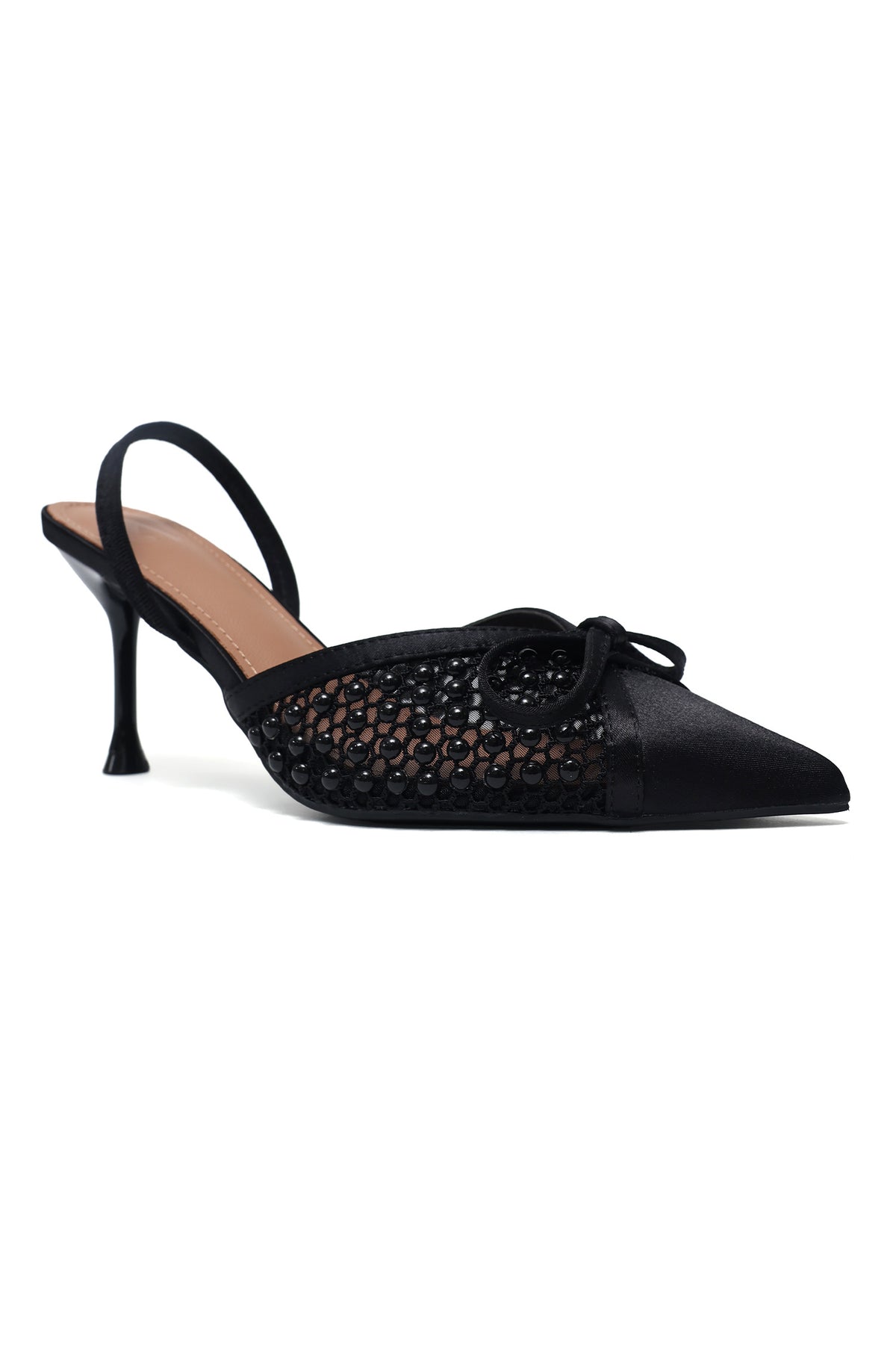 PEARL SOCIETY SLINGBACK HEEL-BLACK