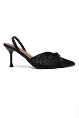 PEARL SOCIETY SLINGBACK HEEL-BLACK