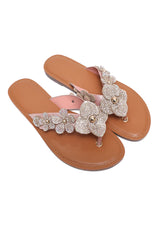 PREMIUM PETAL CLUSTER SLIDE-CHAMPAGNE