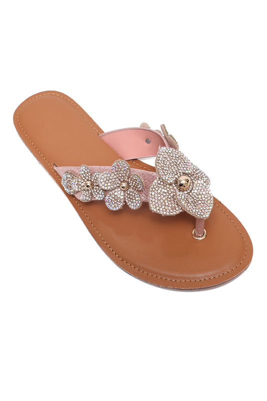 PREMIUM PETAL CLUSTER SLIDE-CHAMPAGNE