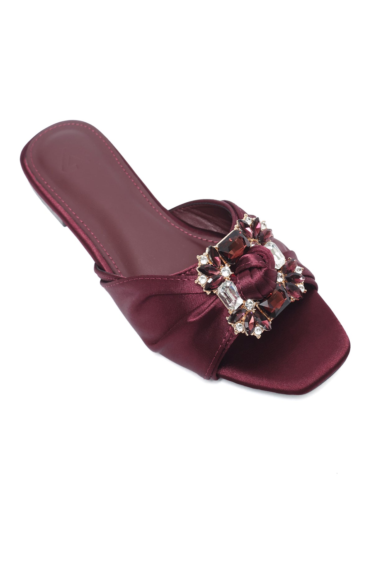 GEM SATIN SLIDE-MAROON