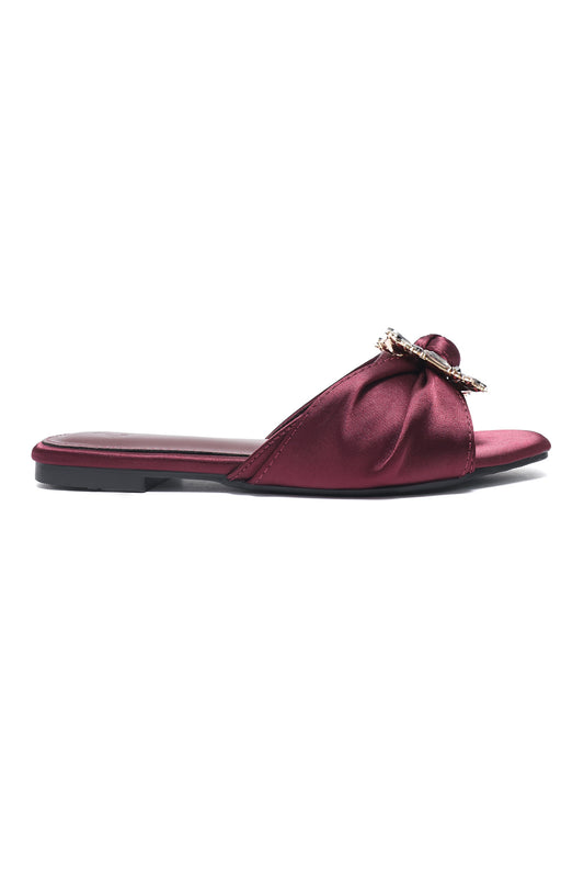 GEM SATIN SLIDE-MAROON