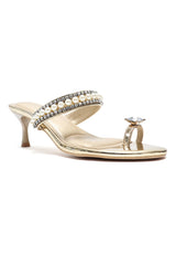 PEARL MAJESTY HEELS-GOLD