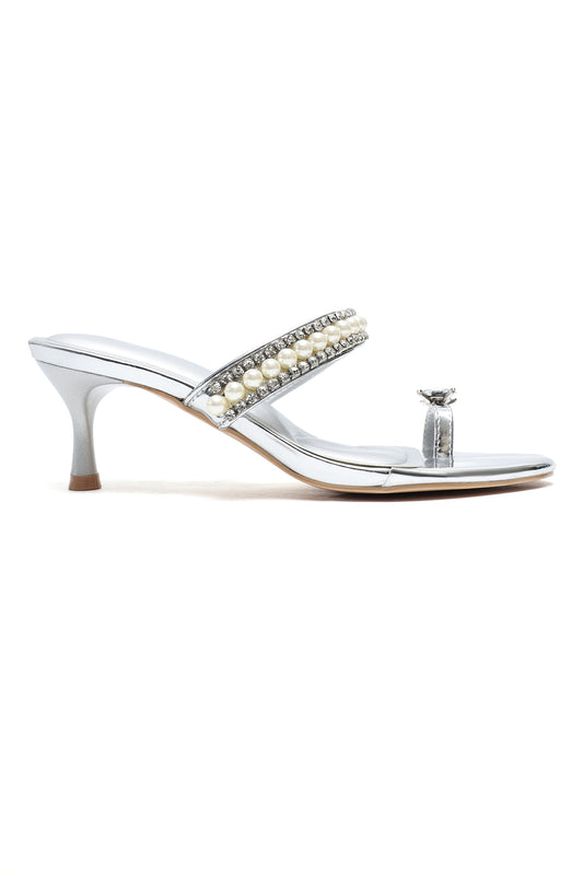 PEARL MAJESTY HEELS-SILVER