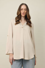 GRACE FLOW SHIRT-BEIGE