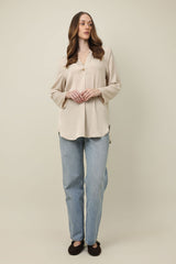 GRACE FLOW SHIRT-BEIGE