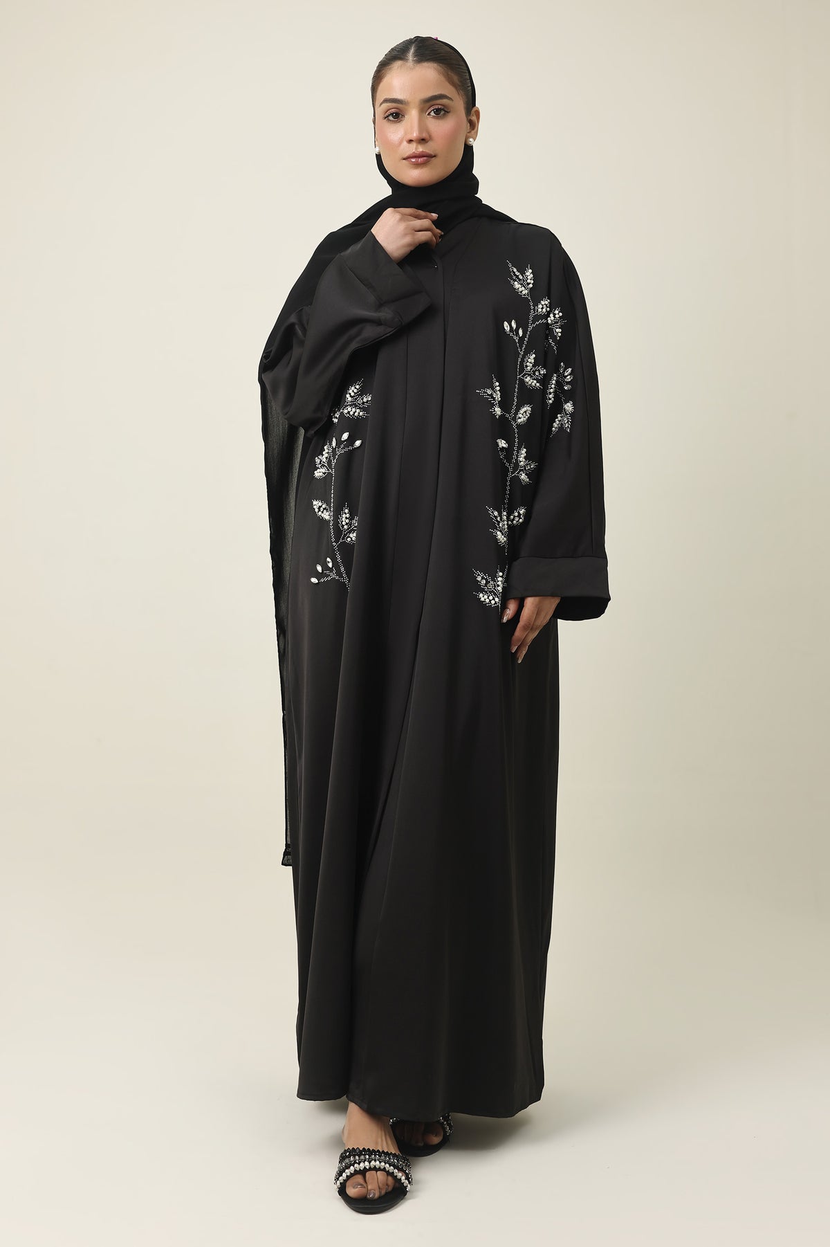 PRESTIGE MOTIF ABAYA-BLACK