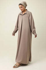 FLOWING MODEST ABAYA-KHAKI