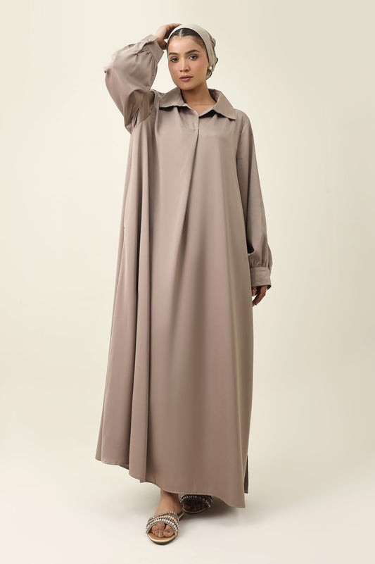 FLOWING MODEST ABAYA-KHAKI