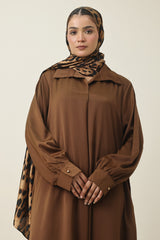 FLOWING MODEST ABAYA-BROWN