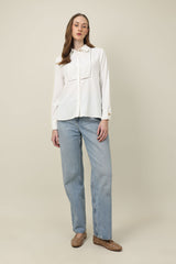 CLASSIC BUTTON POISE SHIRT-WHITE