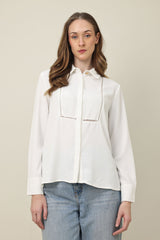 CLASSIC BUTTON POISE SHIRT-WHITE