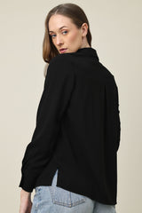 CLASSIC BUTTON POISE SHIRT-BLACK