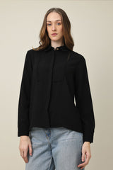 CLASSIC BUTTON POISE SHIRT-BLACK