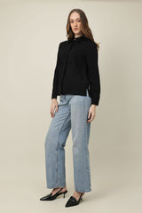 CLASSIC BUTTON POISE SHIRT-BLACK