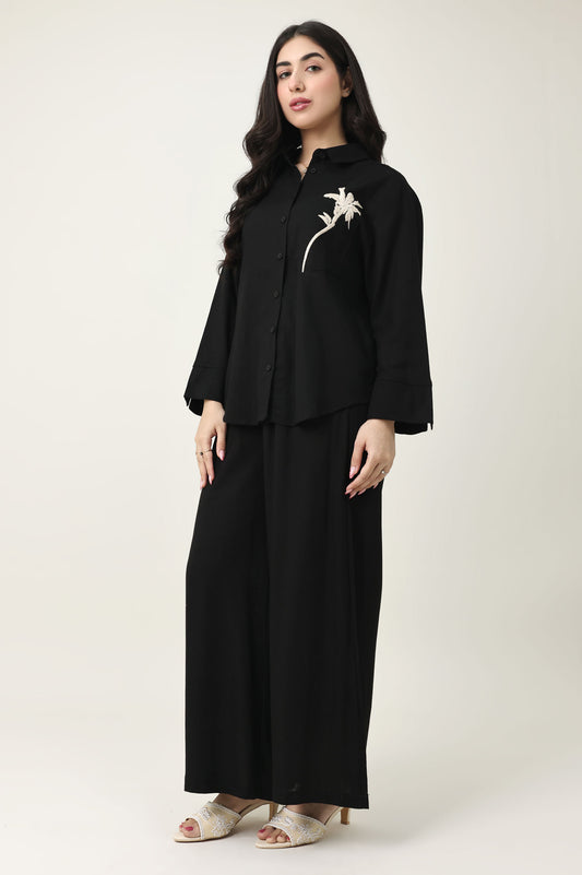 PALM SOFT WIDE CO_ORD-BLACK