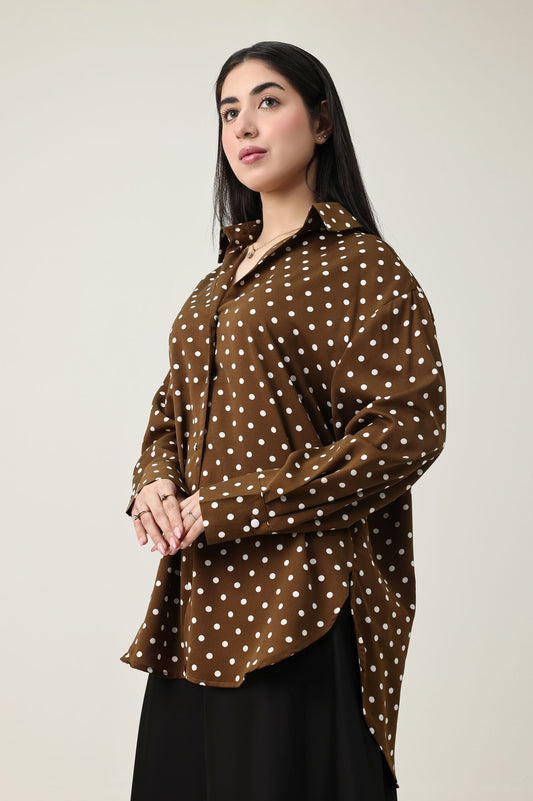 MIDNIGHT CLASSIC LOOSE SHIRT-COFFEE