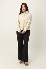 NATURE INSPIRED EMBRIODERD SHIRT-BEIGE