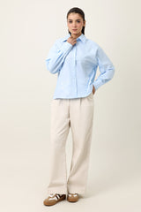 NATURE INSPIRED EMBRIODERD SHIRT-BLUE