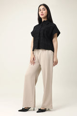 BREEZE EYELET SHIRT-BLACK