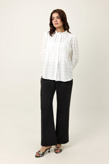 RUFFLE COLLAR SHIRT-WHITE