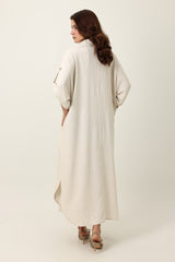 CONTEMPORARY LOOSE FIT DRESS-BEIGE