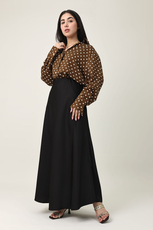 PREMIUM DESIGN GENTLE SKIRT-BLACK