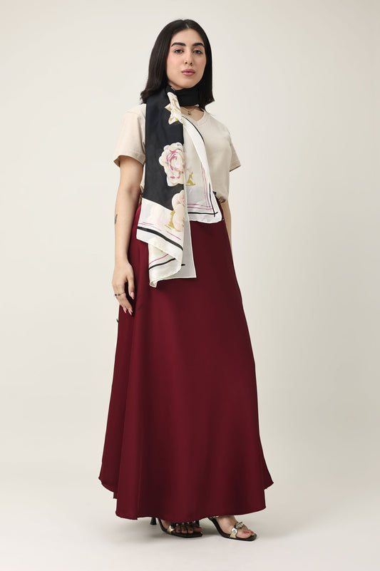 PREMIUM DESIGN GENTLE SKIRT-BURGUNDY