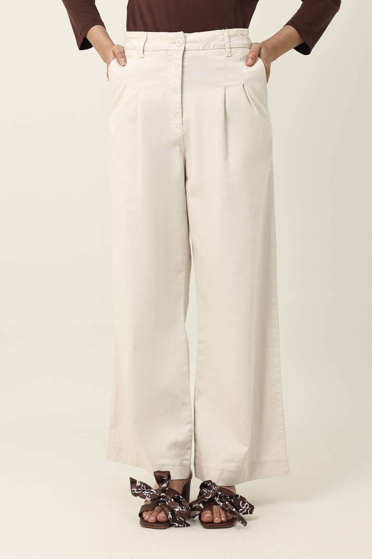 EASY CLEAN CUT WIDE BOTTOM-BEIGE